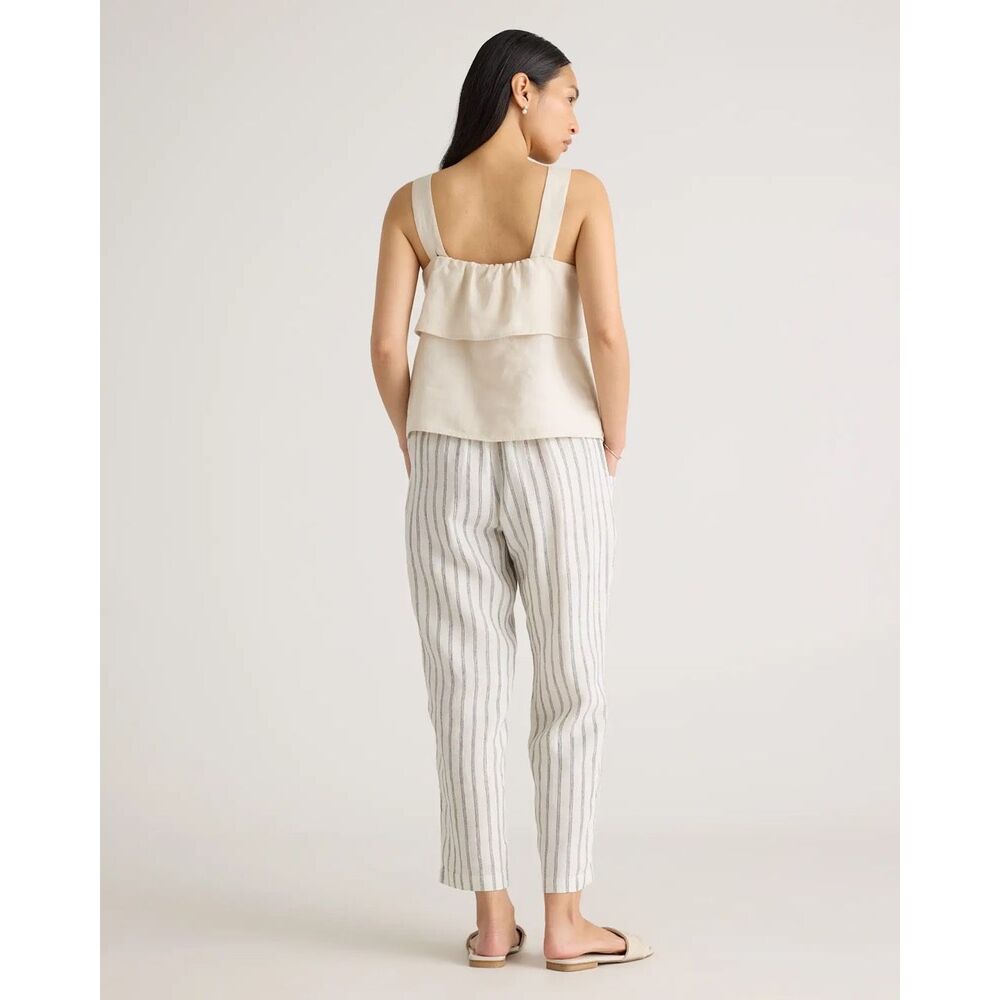Quince Cream Linen-Look Layered Square-Neck Tank - Picture 3 of 10